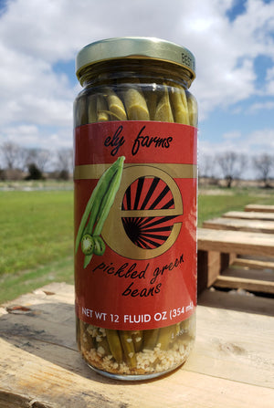 Ely Farms Pickled Green Beans 12 Ounce Jar